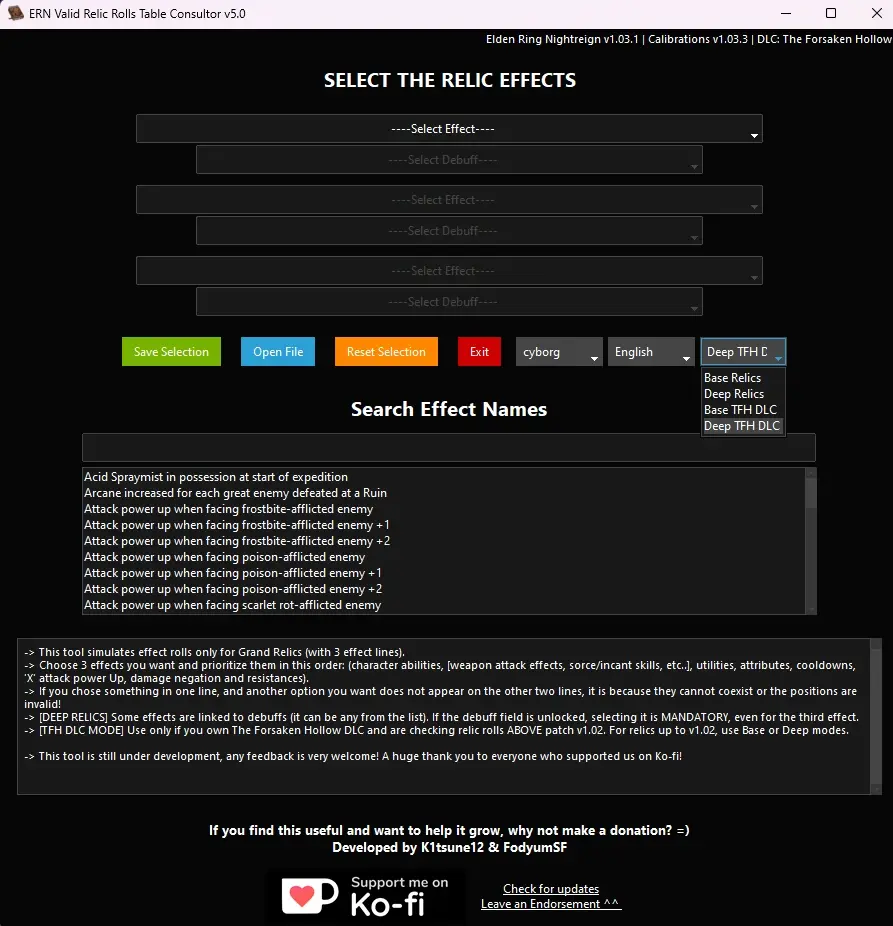 ERN Valid Relic Rolls Table Consultor