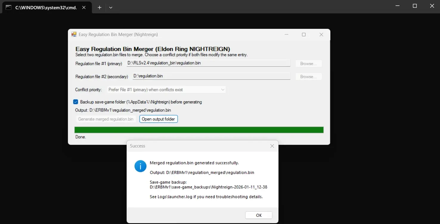 ERBM - Easy regulation bin Merger